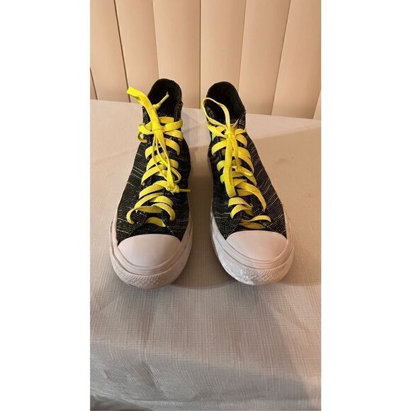 CONVERSE CHUCK TAYLER II ALL STAR SHOES NEON GREEN BLACK 151086 MENS 6.5 WOMENS - Picture 2 of 10